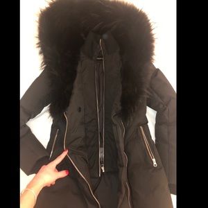 Macakge fur trim down puffer coat